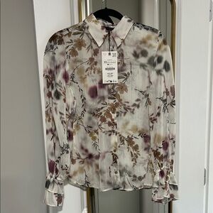 Zara Floral Print Women's Top - With Tags!